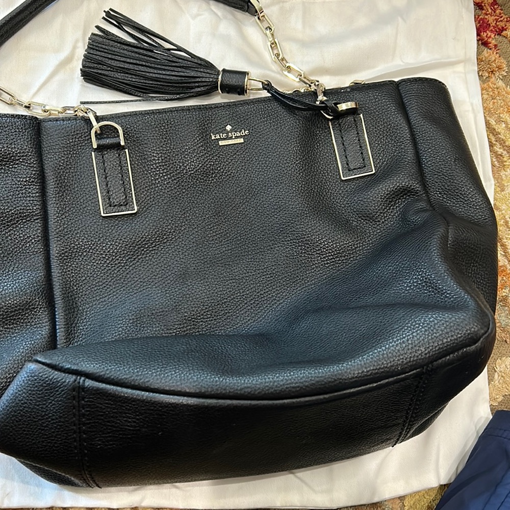 Kate Spade Kingston Large Pebble Leather Black Tote Handbag